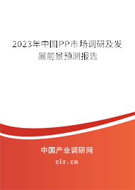2023年中國PP市場調(diào)研及發(fā)展前景預測報告