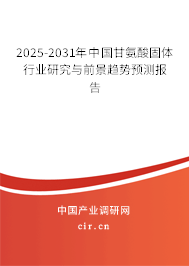 2025-2031年中國(guó)甘氨酸固體行業(yè)研究與前景趨勢(shì)預(yù)測(cè)報(bào)告