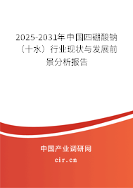 2025-2031年中國四硼酸鈉（十水）行業(yè)現(xiàn)狀與發(fā)展前景分析報告