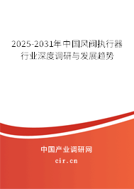 2025-2031年中國風閥執(zhí)行器行業(yè)深度調(diào)研與發(fā)展趨勢