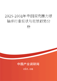 2025-2031年中國雙向推力球軸承行業(yè)現狀與前景趨勢分析
