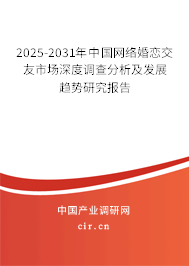 2025-2031年中國網(wǎng)絡(luò)婚戀交友市場(chǎng)深度調(diào)查分析及發(fā)展趨勢(shì)研究報(bào)告