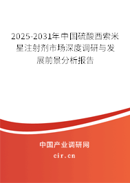 2025-2031年中國硫酸西索米星注射劑市場深度調(diào)研與發(fā)展前景分析報告