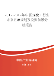 2012-2017年中國(guó)煤化工行業(yè)未來五年規(guī)劃及投資前景分析報(bào)告