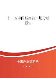 十二五中國城商行市場(chǎng)分析報(bào)告