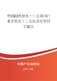 中國網絡游戲十一五期間行業(yè)走勢及十二五投資前景研究報告