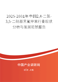 2025-2031年中國2,4-二氯-3,5-二硝基三氟甲苯行業(yè)現(xiàn)狀分析與發(fā)展前景報(bào)告