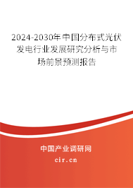 2024-2030年中國分布式光伏發(fā)電行業(yè)發(fā)展研究分析與市場前景預測報告