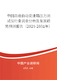 中國(guó)高級(jí)自動(dòng)變速箱壓力測(cè)試儀行業(yè)調(diào)查分析及發(fā)展趨勢(shì)預(yù)測(cè)報(bào)告（2025-2031年）