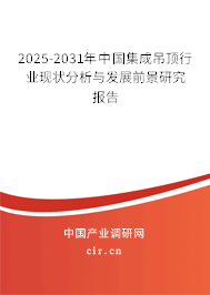 2025-2031年中國集成吊頂行業(yè)現(xiàn)狀分析與發(fā)展前景研究報告