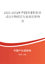 2025-2031年中國(guó)泡沫性能測(cè)試儀市場(chǎng)研究與發(fā)展前景預(yù)測(cè)