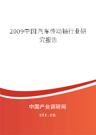 2009中國汽車傳動軸行業(yè)研究報告