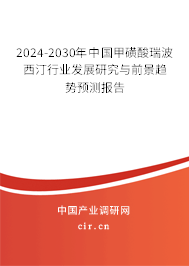 2024-2030年中國甲磺酸瑞波西汀行業(yè)發(fā)展研究與前景趨勢預(yù)測報(bào)告
