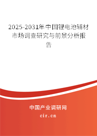 2025-2031年中國鋰電池輔材市場調(diào)查研究與前景分析報告