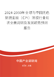 2024-2030年全球與中國無色聚酰亞胺（CPI）薄膜行業(yè)現(xiàn)狀全面調(diào)研及發(fā)展趨勢預測報告