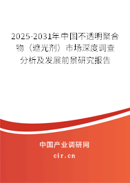2025-2031年中國不透明聚合物（遮光劑）市場深度調(diào)查分析及發(fā)展前景研究報告