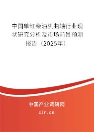 中國單缸柴油機曲軸行業(yè)現(xiàn)狀研究分析及市場前景預(yù)測報告（2025年）