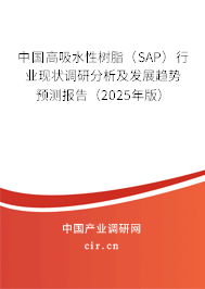 中國高吸水性樹脂（SAP）行業(yè)現(xiàn)狀調(diào)研分析及發(fā)展趨勢預(yù)測報(bào)告（2025年版）