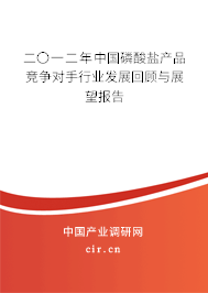 二〇一二年中國磷酸鹽產(chǎn)品競爭對手行業(yè)發(fā)展回顧與展望報告