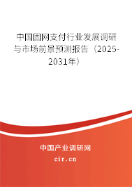 中國(guó)固網(wǎng)支付行業(yè)發(fā)展調(diào)研與市場(chǎng)前景預(yù)測(cè)報(bào)告（2025-2031年）