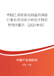 中國乙炔羰基化制備丙烯酸行業(yè)現(xiàn)狀調(diào)查分析及市場前景預(yù)測報告（2025年版）