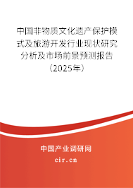 中國非物質(zhì)文化遺產(chǎn)保護(hù)模式及旅游開發(fā)行業(yè)現(xiàn)狀研究分析及市場前景預(yù)測報告（2025年）