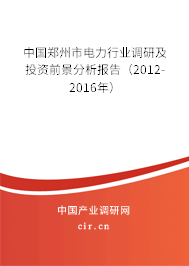 中國(guó)鄭州市電力行業(yè)調(diào)研及投資前景分析報(bào)告（2012-2016年）