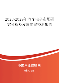 2023-2029年汽車電子市場研究分析及發(fā)展前景預(yù)測報告