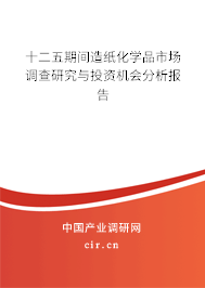 十二五期間造紙化學(xué)品市場(chǎng)調(diào)查研究與投資機(jī)會(huì)分析報(bào)告
