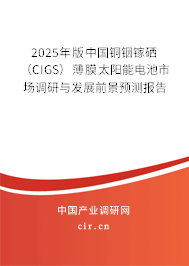2025年版中國銅銦鎵硒（CIGS）薄膜太陽能電池市場調(diào)研與發(fā)展前景預(yù)測報告