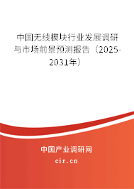 中國無線模塊行業(yè)發(fā)展調(diào)研與市場前景預(yù)測報(bào)告（2025-2031年）