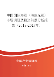 中國國際海纜（海底光纜）市場調(diào)研及投資前景分析報告（2013-2017年）