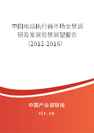 中國電動執(zhí)行器市場全景調(diào)研及發(fā)展前景展望報告（2012-2016）