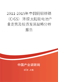 2011-2015年中國銅銦鎵硒（CIGS）薄膜太陽能電池產業(yè)走勢及投資發(fā)展戰(zhàn)略分析報告