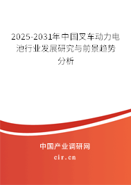 2025-2031年中國(guó)叉車動(dòng)力電池行業(yè)發(fā)展研究與前景趨勢(shì)分析