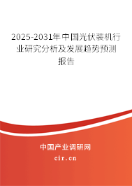 2025-2031年中國光伏裝機行業(yè)研究分析及發(fā)展趨勢預(yù)測報告