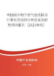 中國城市地下燃氣管線探測行業(yè)現(xiàn)狀調(diào)研分析及發(fā)展趨勢預測報告（2025年版）