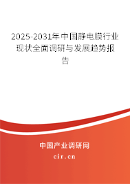 2025-2031年中國靜電膜行業(yè)現(xiàn)狀全面調(diào)研與發(fā)展趨勢報告