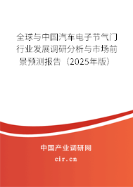 全球與中國汽車電子節(jié)氣門行業(yè)發(fā)展調(diào)研分析與市場前景預(yù)測報告（2025年版）