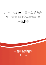 2025-2031年中國汽車美容產(chǎn)品市場調(diào)查研究與發(fā)展前景分析報告