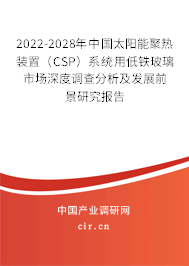 2022-2028年中國太陽能聚熱裝置（CSP）系統(tǒng)用低鐵玻璃市場深度調(diào)查分析及發(fā)展前景研究報告