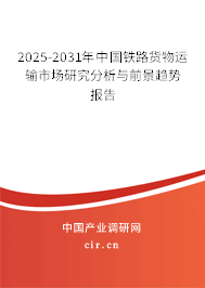 2025-2031年中國(guó)鐵路貨物運(yùn)輸市場(chǎng)研究分析與前景趨勢(shì)報(bào)告