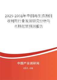 2025-2031年中國再生資源回收利用行業(yè)發(fā)展研究分析與市場前景預(yù)測報(bào)告