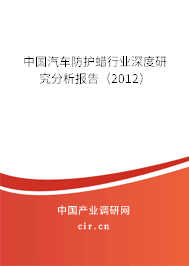中國(guó)汽車(chē)防護(hù)蠟行業(yè)深度研究分析報(bào)告（2012）