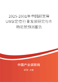 2025-2031年中國超寬帶UWB定位行業(yè)發(fā)展研究與市場前景預(yù)測報(bào)告