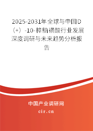2025-2031年全球與中國D（+）-10-樟腦磺酸行業(yè)發(fā)展深度調(diào)研與未來趨勢(shì)分析報(bào)告
