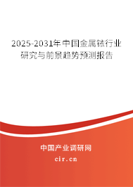 2025-2031年中國(guó)金屬銥行業(yè)研究與前景趨勢(shì)預(yù)測(cè)報(bào)告