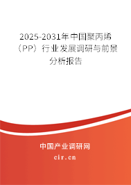 2025-2031年中國聚丙烯（PP）行業(yè)發(fā)展調(diào)研與前景分析報告