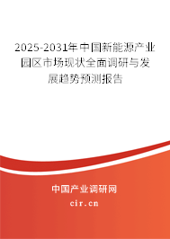 2025-2031年中國新能源產(chǎn)業(yè)園區(qū)市場現(xiàn)狀全面調(diào)研與發(fā)展趨勢預測報告