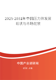 2025-2031年中國壓力篩發(fā)展現(xiàn)狀與市場前景